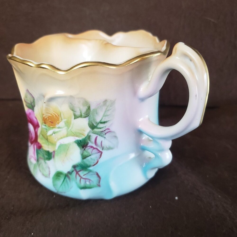 Vintage Antique Mustache Cup Brandenburg Roses Germany - Picture 7 of 15